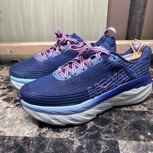 Hoka One One Bondi 6 Walking Running Shoe Blue/Pink Women's 8.5 1019270MBRB